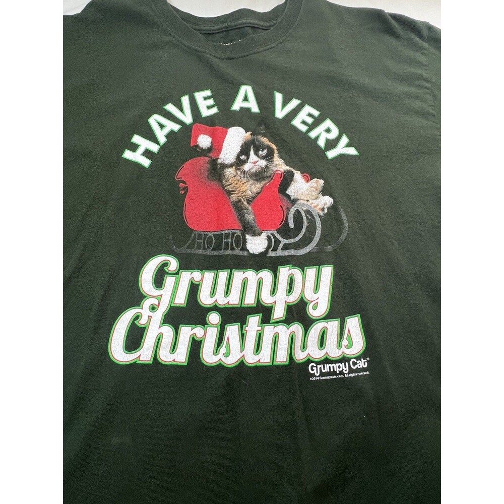 Grumpy Cat Holiday Tee‎ T-Shirt Have A Very Grumpy Christmas Licensed Size Large